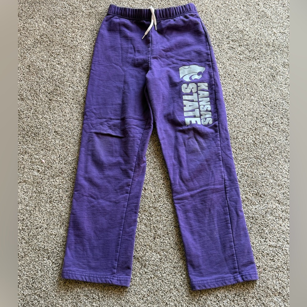 Youth Large K State Wildcats KSU joggers, sweatpants Boys Girls Kansas Purple